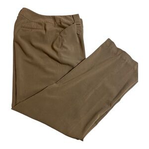 Tan Classic Trousers with Straight Leg and Flat Front